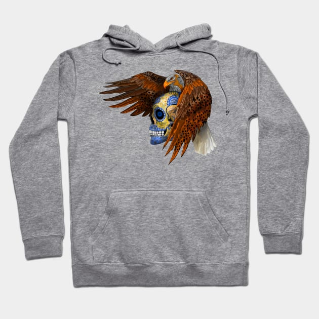 indian native Eagle sugar Skull Hoodie by Dezigner007